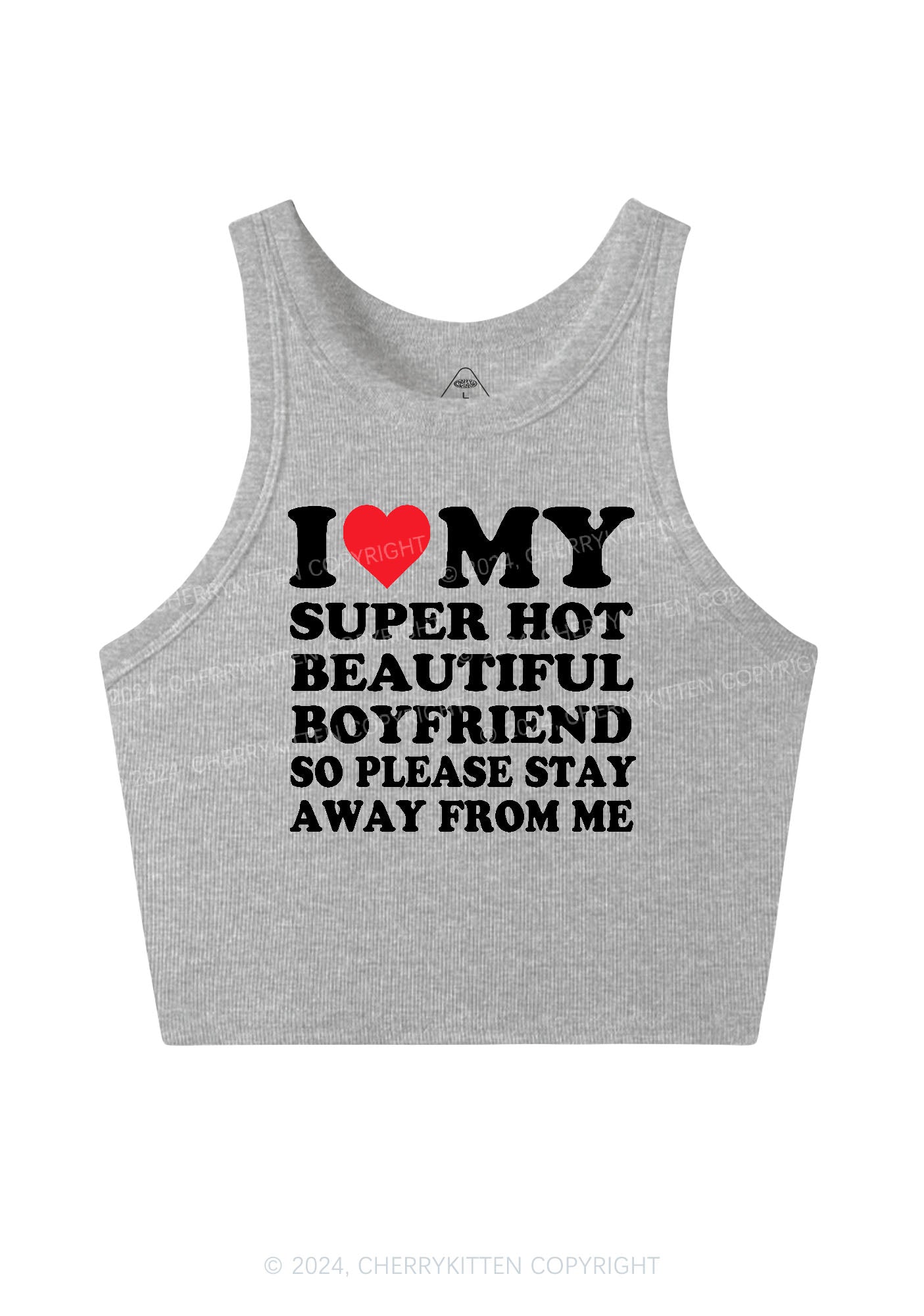 My Super Hot Boyfriend Y2K Valentine's Day Crop Tank Top Cherrykitten