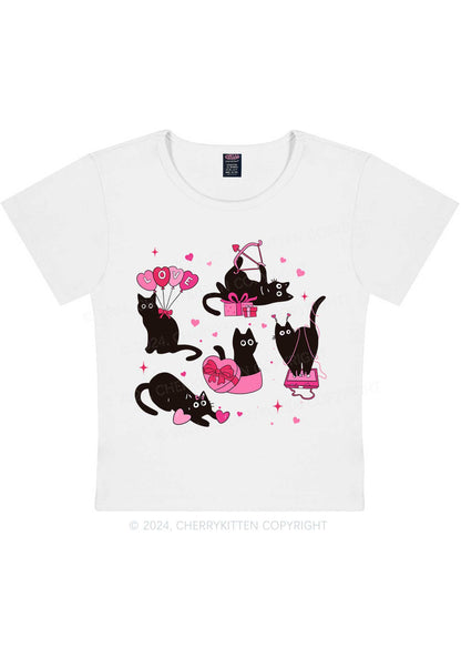 Black Kitten Y2K Valentine's Day Baby Tee Cherrykitten