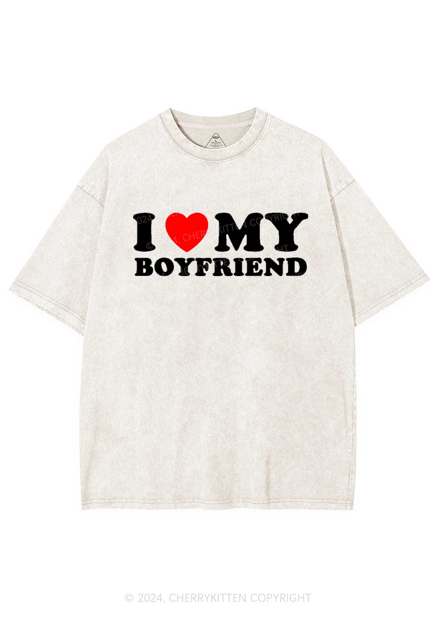 I Love Boyfriend Y2K Valentine's Day Washed Tee Cherrykitten