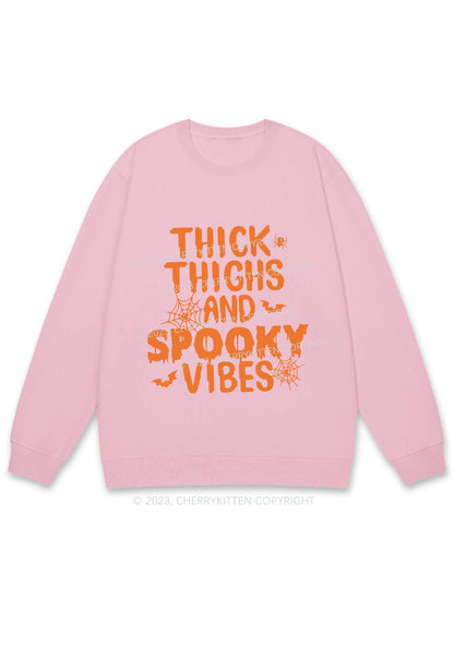 Bat Spider Spooky Vibes Halloween Y2K Sweatshirt Cherrykitten