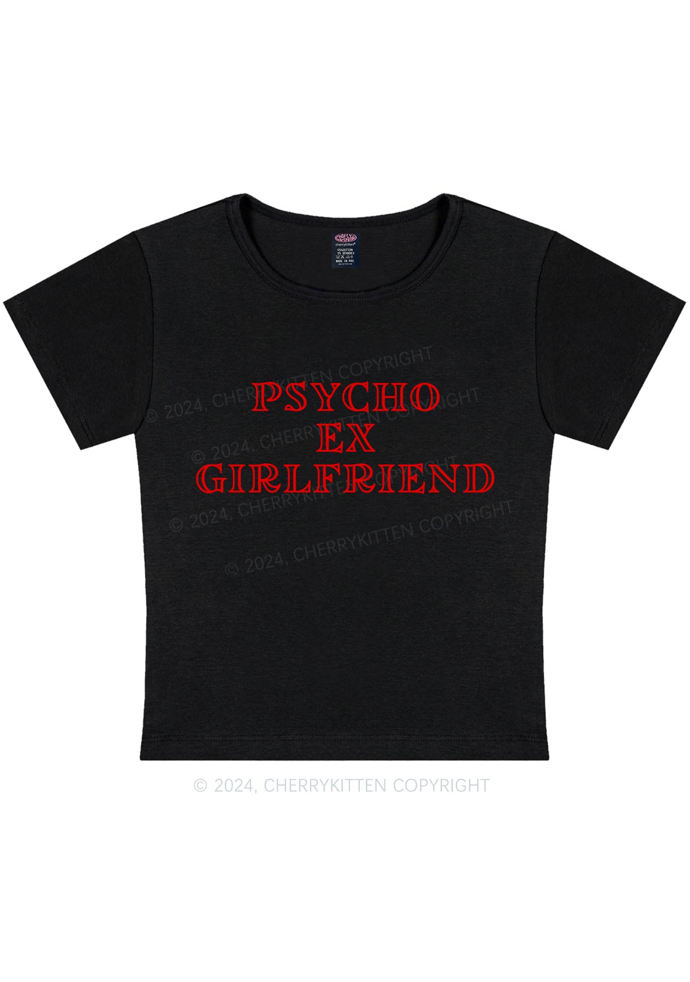 Psycho Ex Girlfriend Y2K Baby Tee Cherrykitten