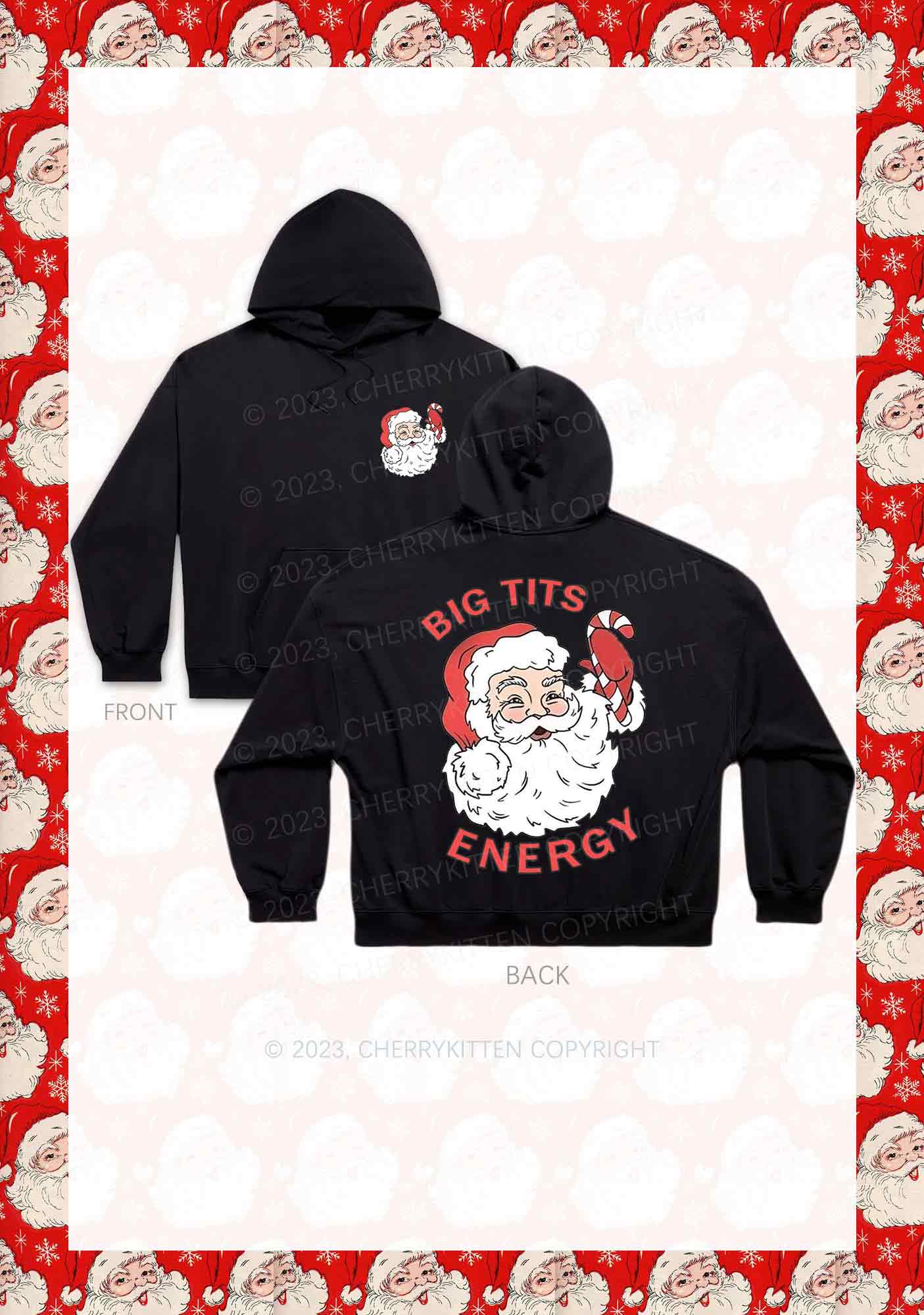 Big Santa Energy Christmas Y2K Hoodie Cherrykitten