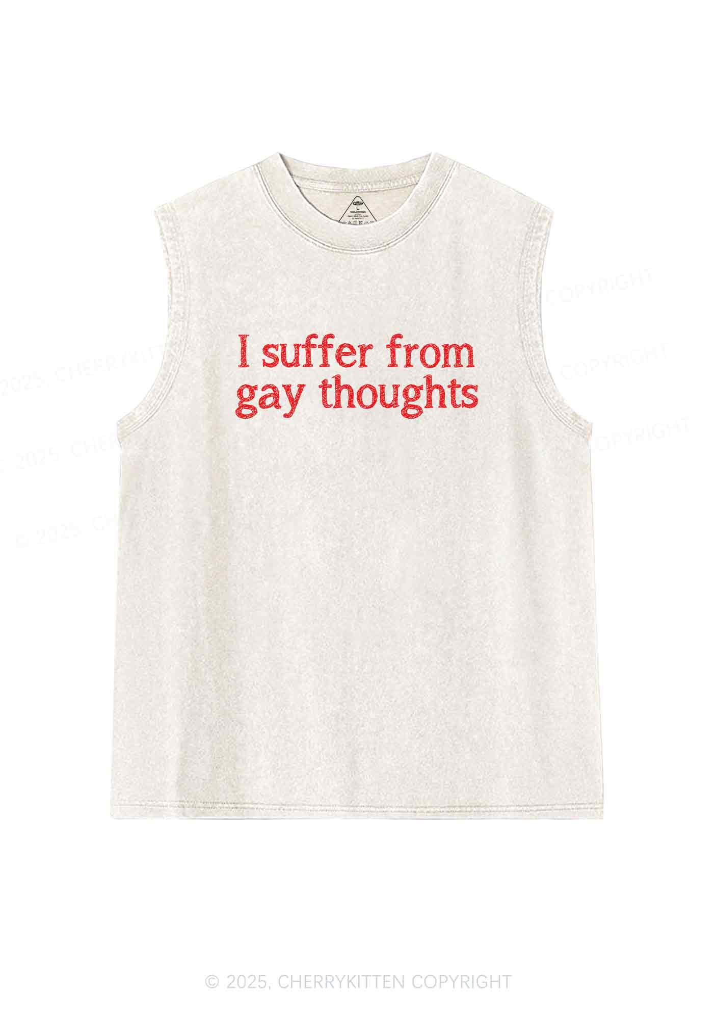 Suffer From Gay Thoughts Y2K Washed Tank Cherrykitten