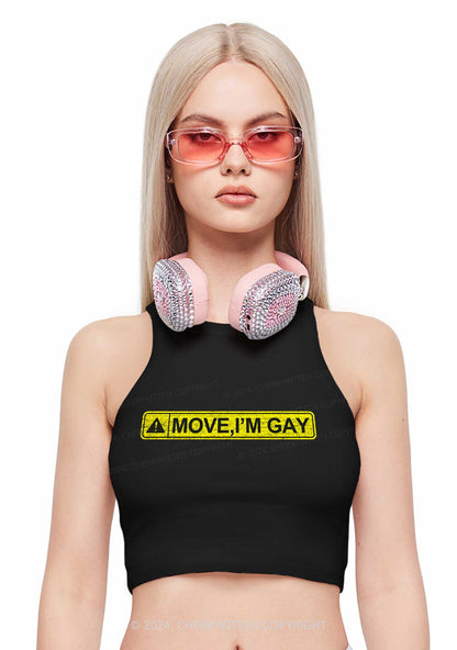 Move I'm Gay Y2K Crop Tank Top Cherrykitten