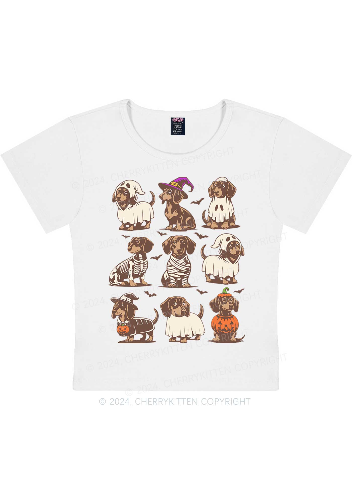 Halloween Dachshund Y2K Baby Tee Cherrykitten