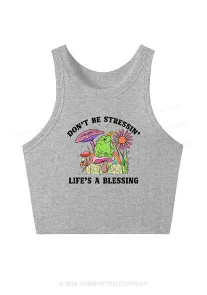 Don't Be Stressin Y2K Crop Tank Top Cherrykitten