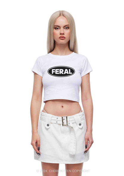 Feral Y2K Baby Tee Cherrykitten