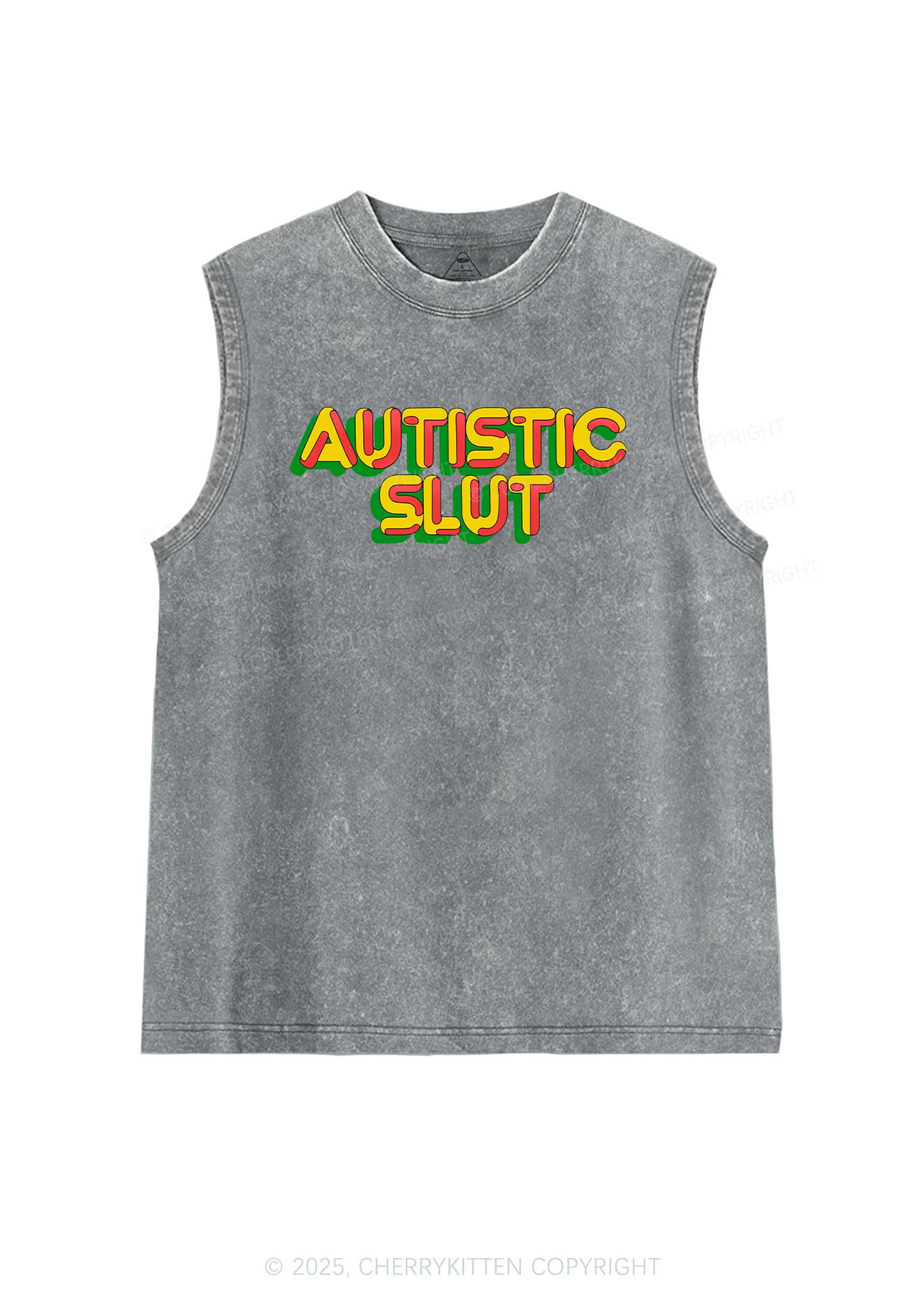 Autistic Slxt Y2K Washed Tank Cherrykitten