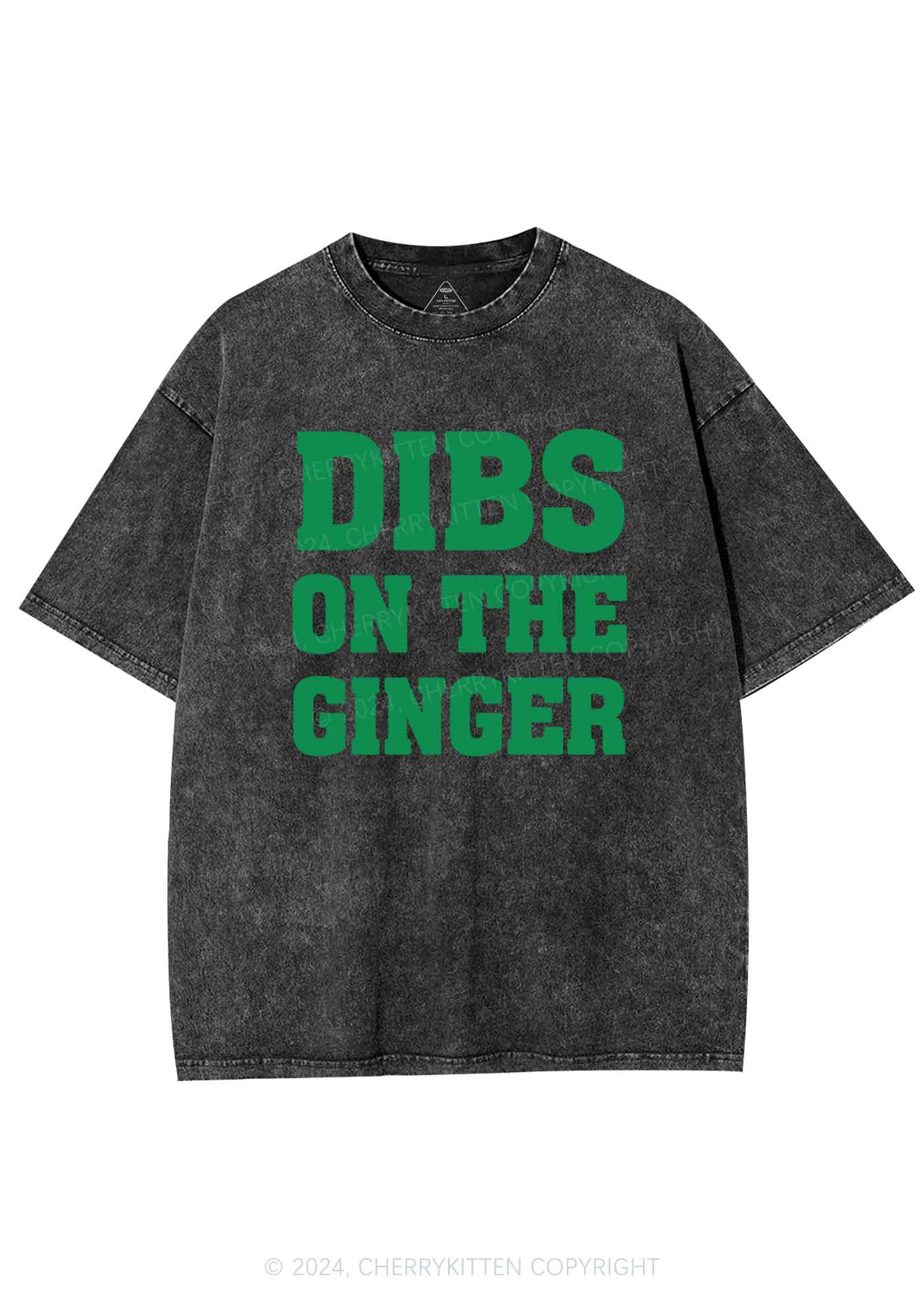 Dibs On The Ginger St Patricks Y2K Washed Tee Cherrykitten