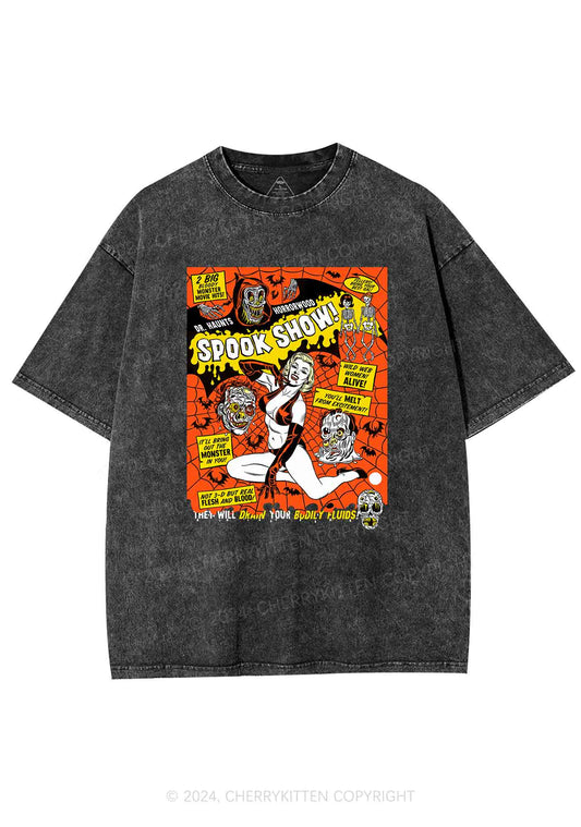 Halloween Blonde Spook Show Y2K Washed Tee Cherrykitten