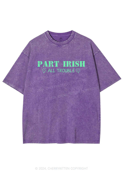 Part Irish All Trouble St Patricks Y2K Washed Tee Cherrykitten