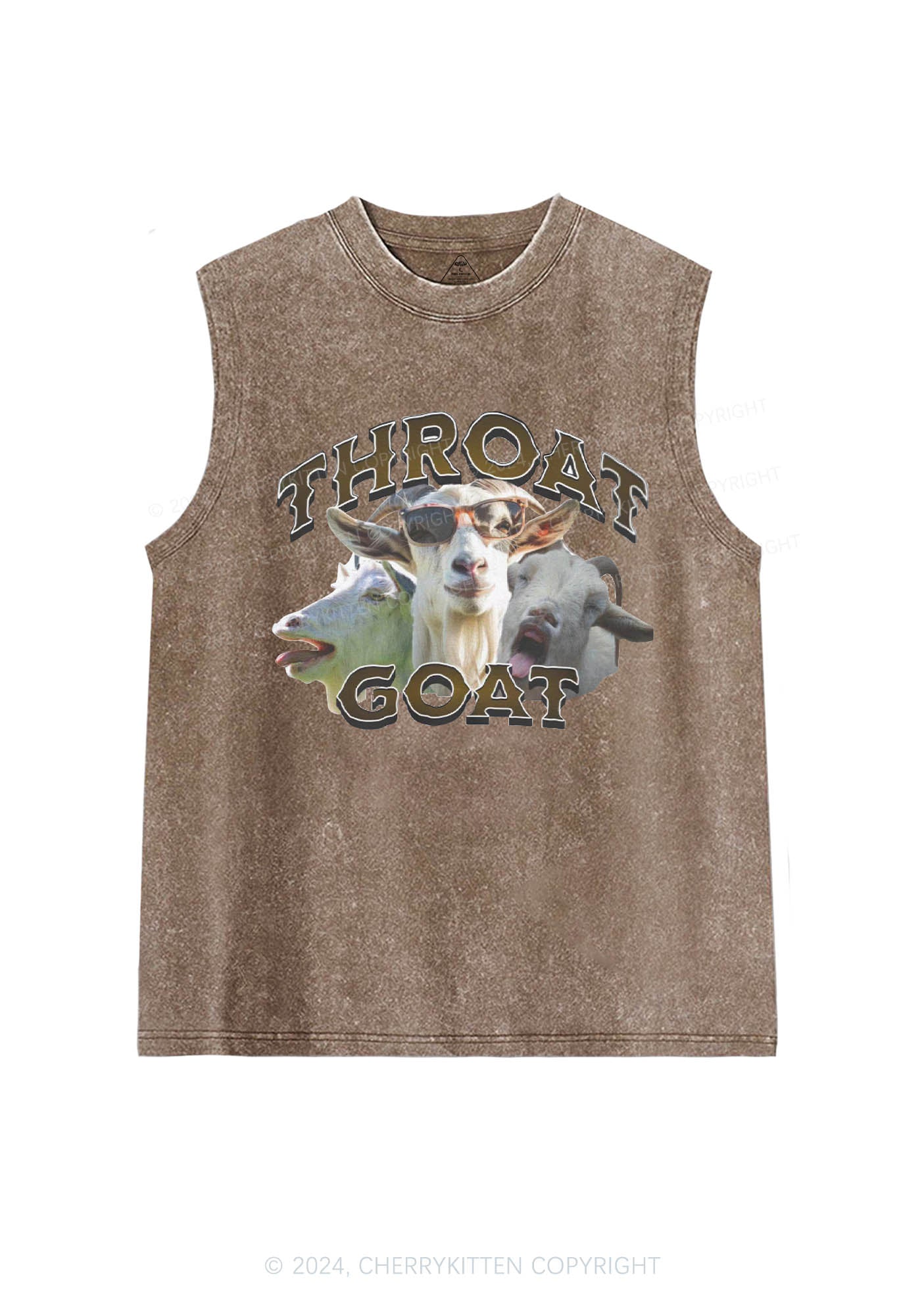 Three Throat Goats Y2K Washed Tank Cherrykitten