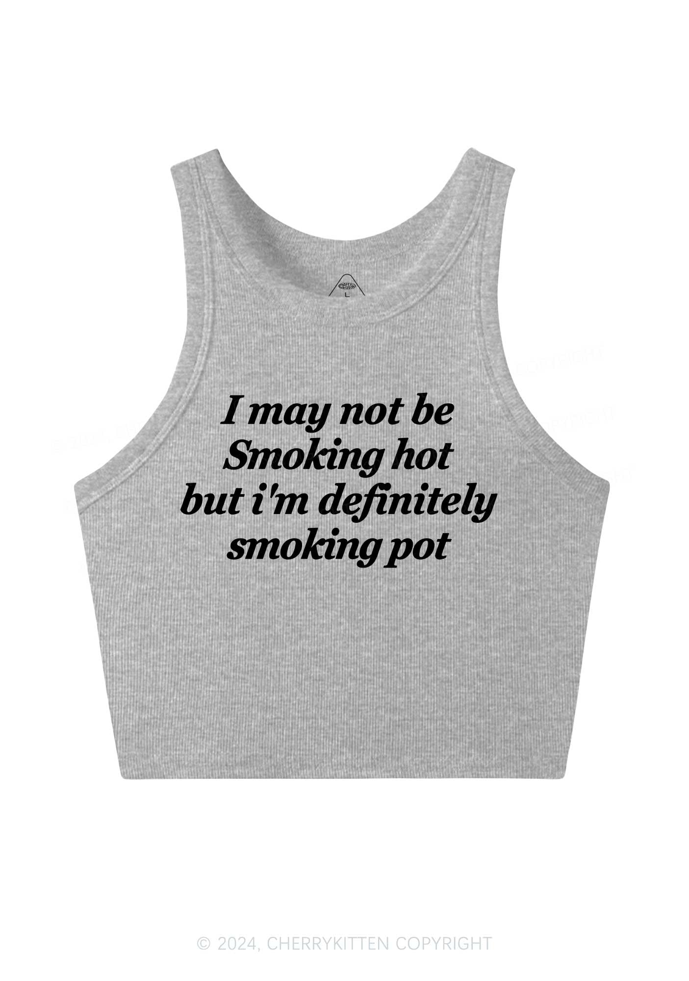 Definitely Smoking Pot Y2K Crop Tank Top Cherrykitten