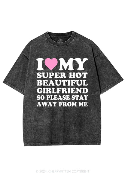 Love My Hot Girlfriend Y2K Valentine's Day Washed Tee Cherrykitten