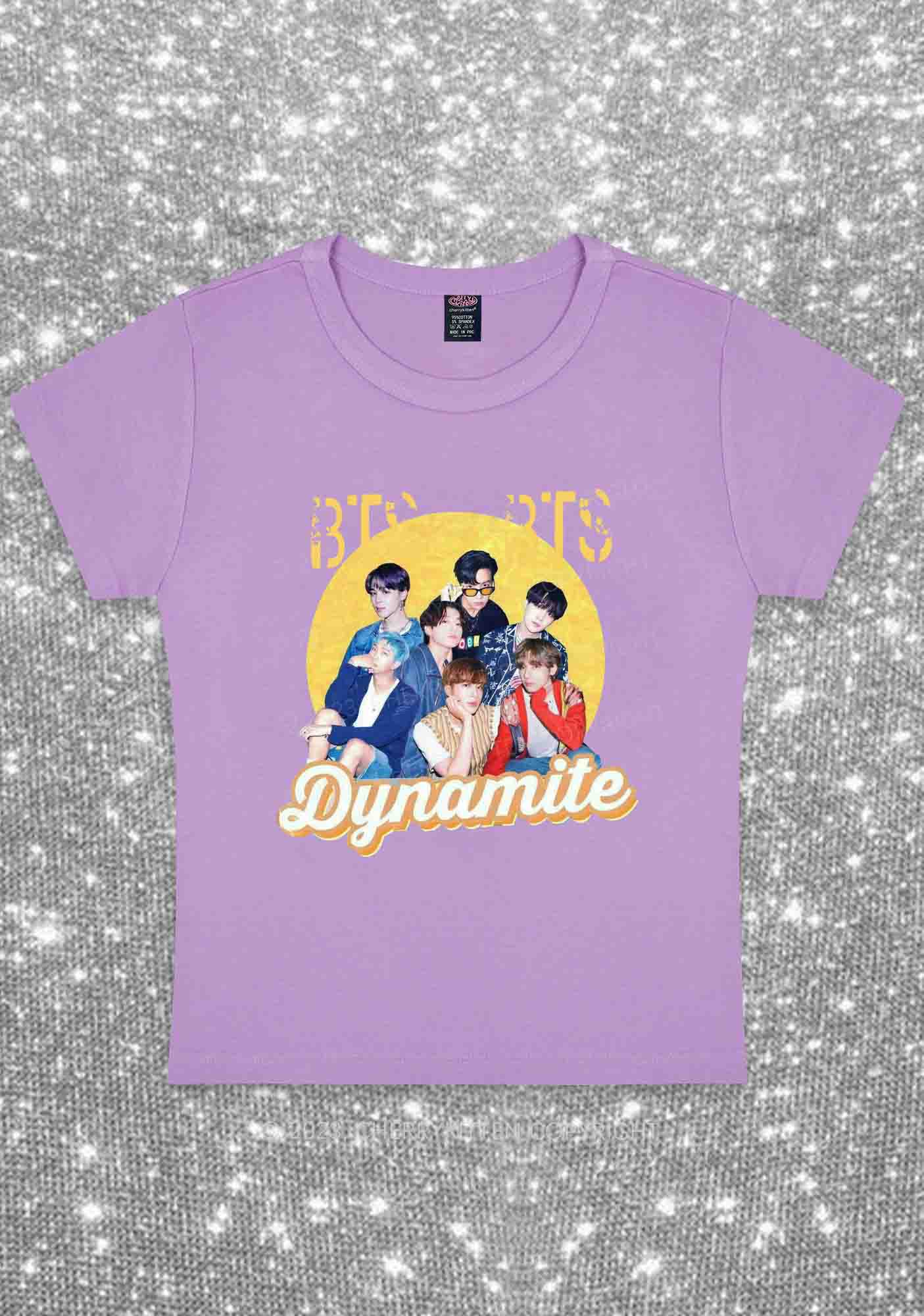 Bangtan Dynamite Kpop Y2K Baby Tee Cherrykitten