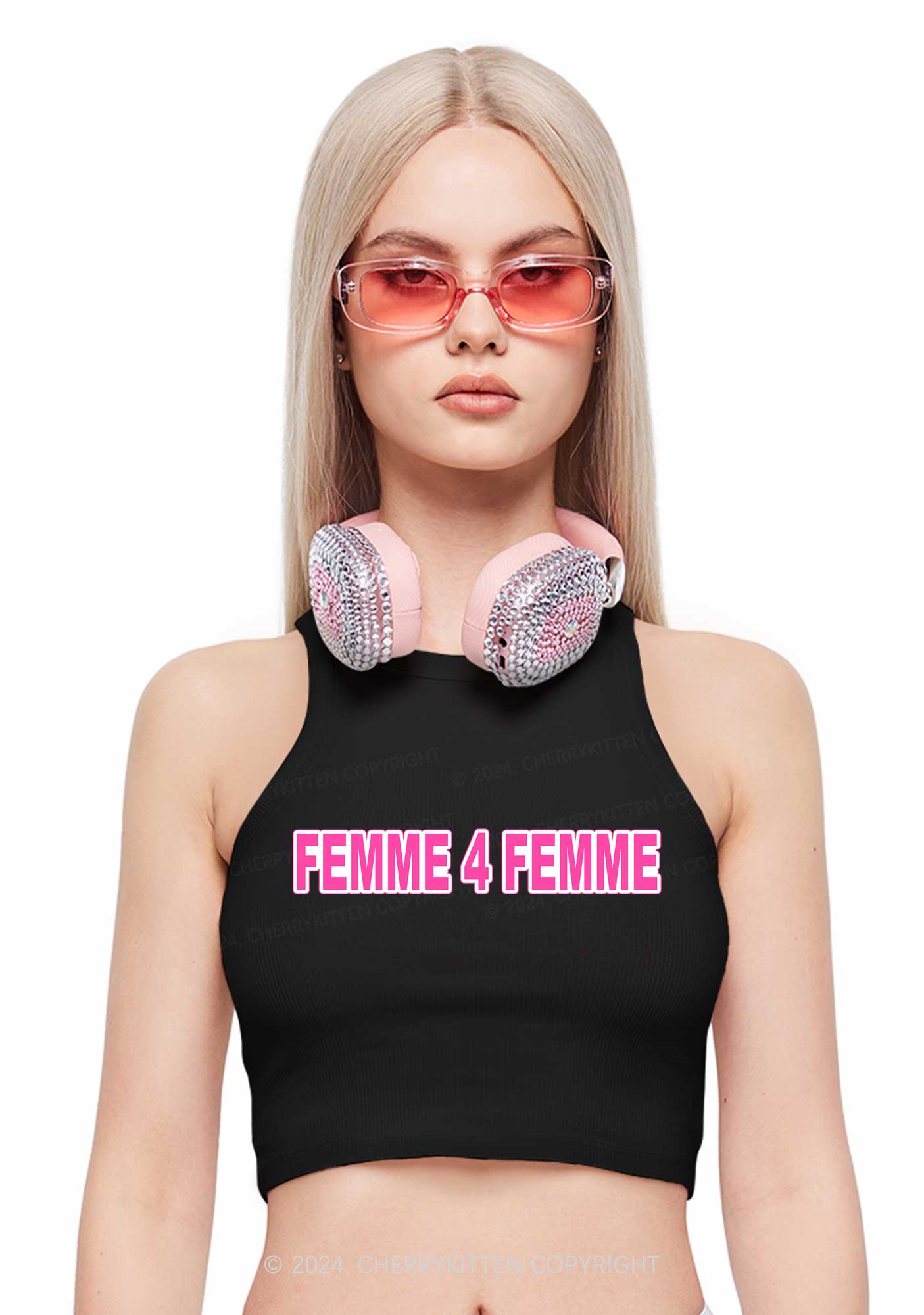 Femme For Femme Y2K Crop Tank Top Cherrykitten