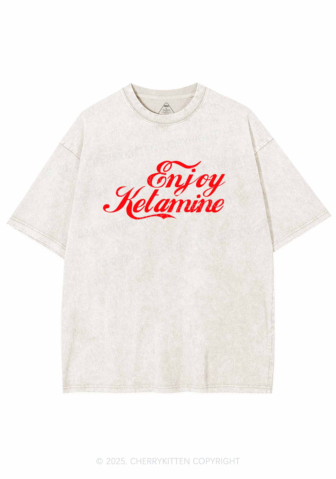 Enjoy Your K Y2K Washed Tee Cherrykitten