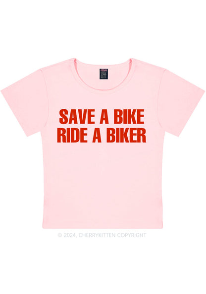 Save Bike Ride Biker Y2K Baby Tee Cherrykitten