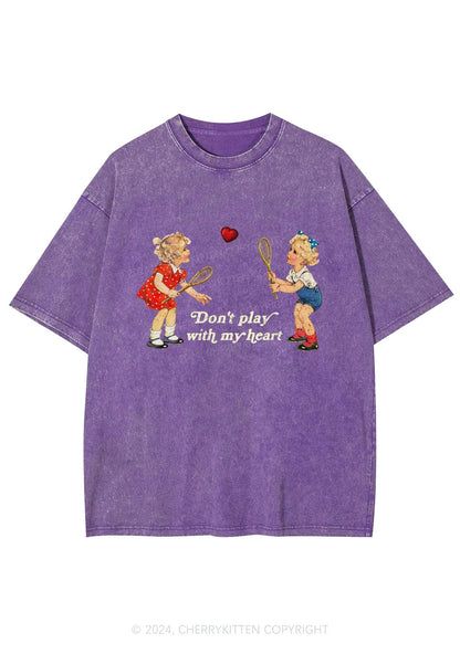 Don't Play With My Heart Y2K Washed Tee Cherrykitten