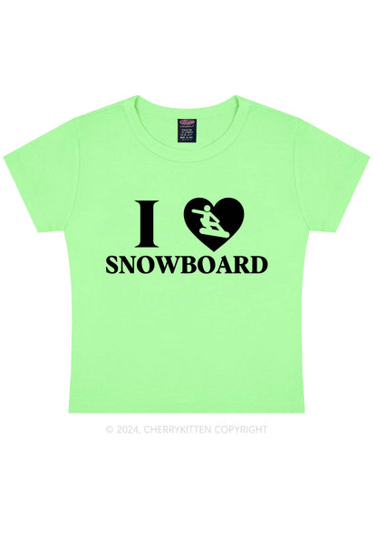 I Love Snowboard Y2K Baby Tee Cherrykitten