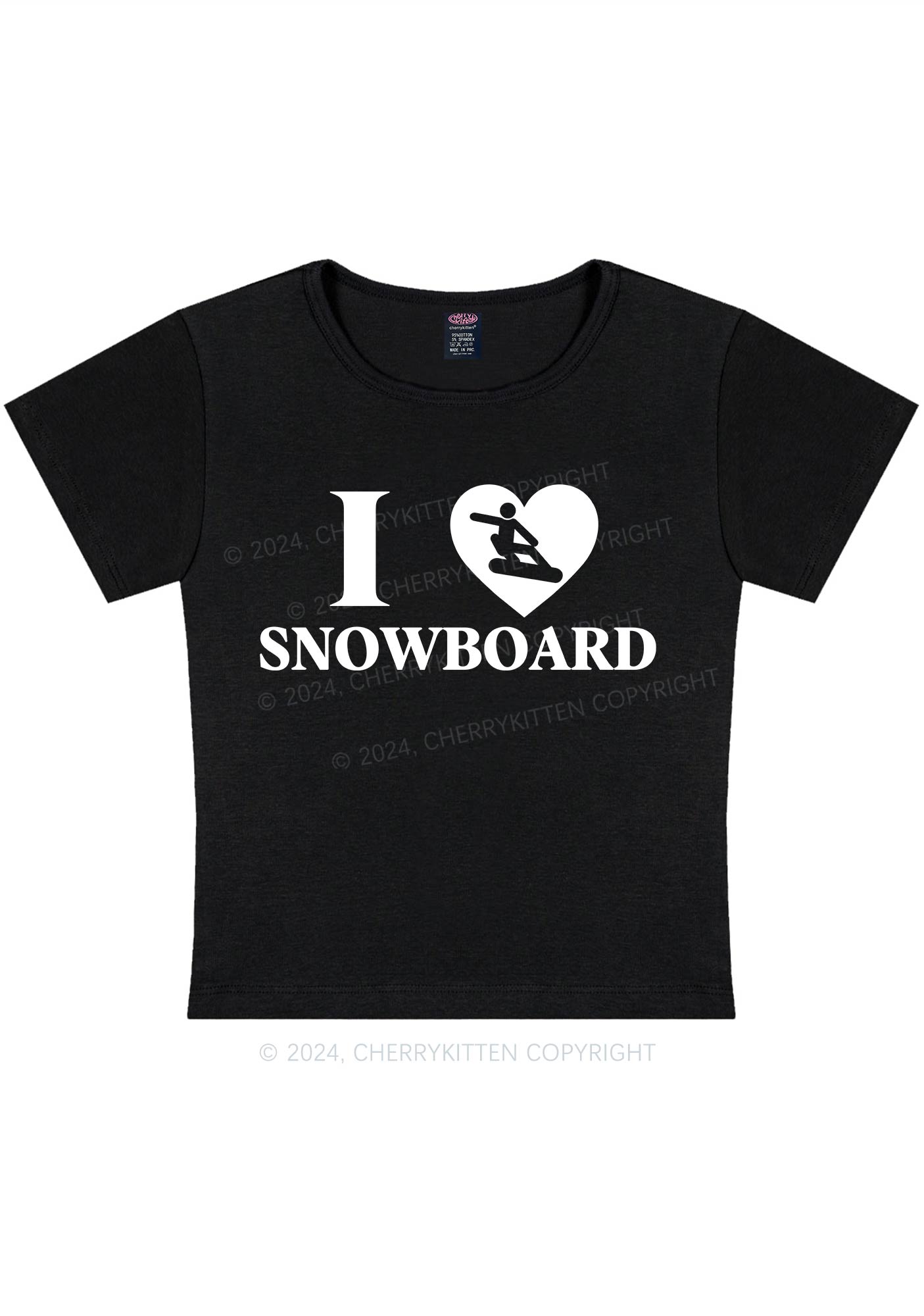 I Love Snowboard Y2K Baby Tee Cherrykitten