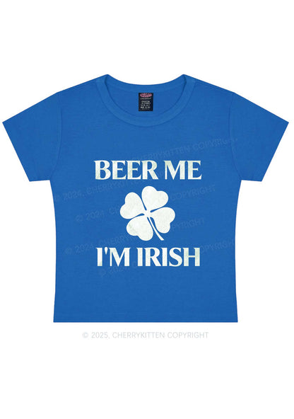 Beer Irish St Patricks Y2K Baby Tee Cherrykitten