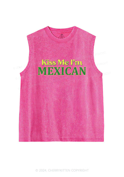 Kiss Me Im Mexican St Patricks Y2K Washed Tank Cherrykitten