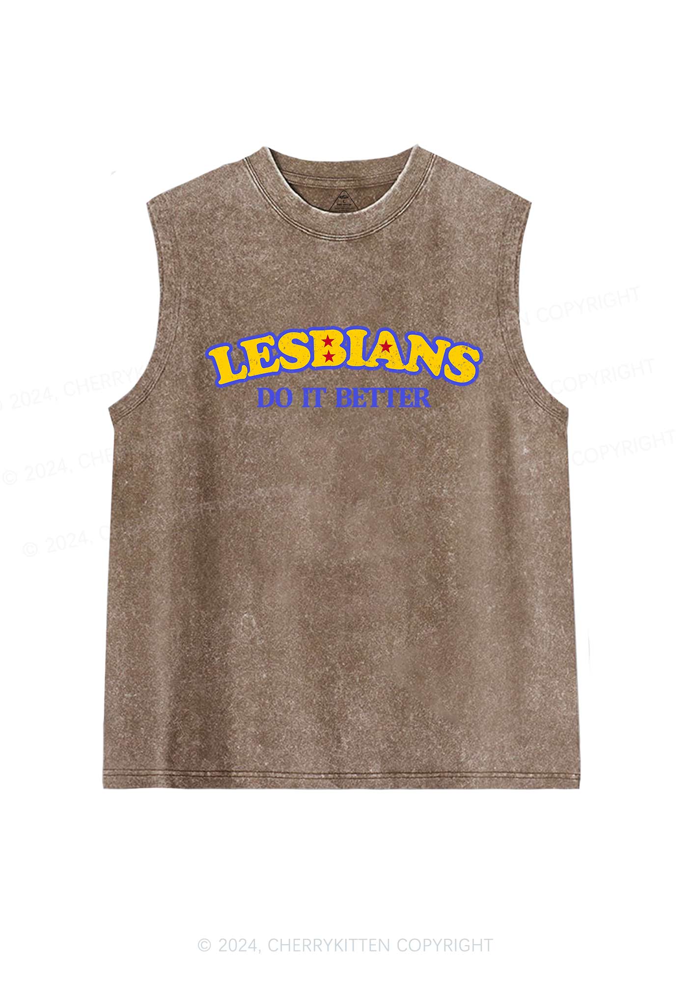 Lesbians Do It Better Y2K Washed Tank Cherrykitten