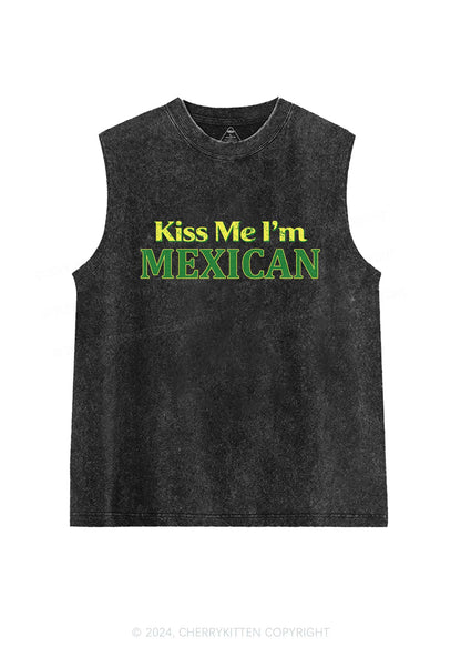 Kiss Me Im Mexican St Patricks Y2K Washed Tank Cherrykitten