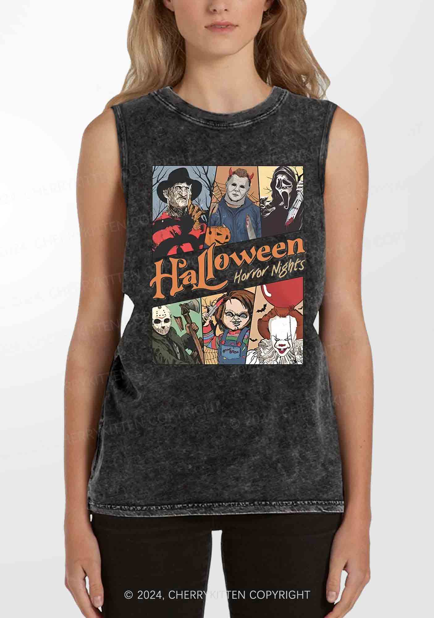 Halloween Horror Nights Y2K Washed Tank Cherrykitten