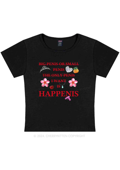 Curvy I Want Happenis Y2K Baby Tee Cherrykitten