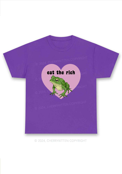 Eat The Rich Frog Y2K Chunky Shirt Cherrykitten