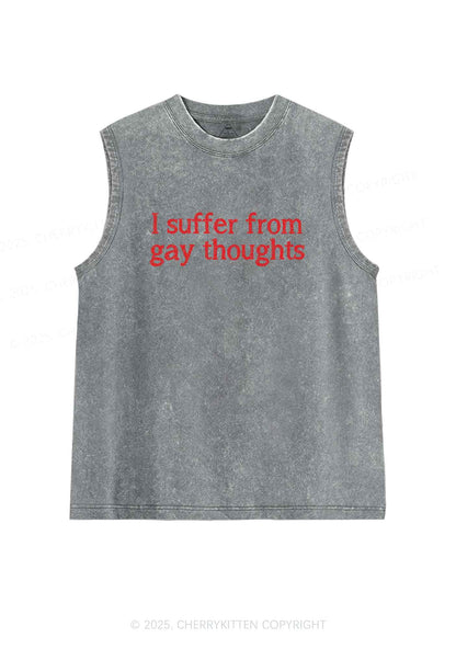 Suffer From Gay Thoughts Y2K Washed Tank Cherrykitten