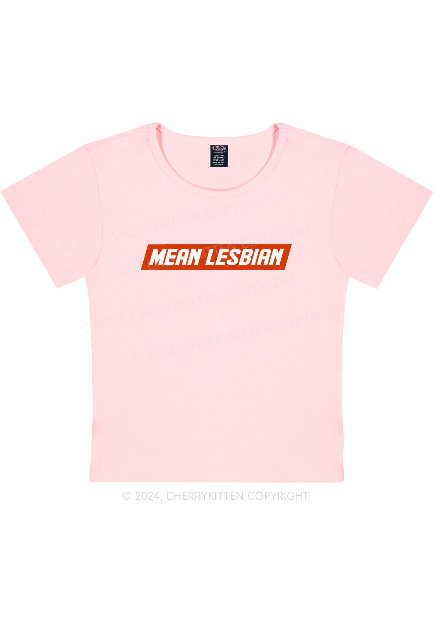 Mean Lesbian Y2K Baby Tee Cherrykitten