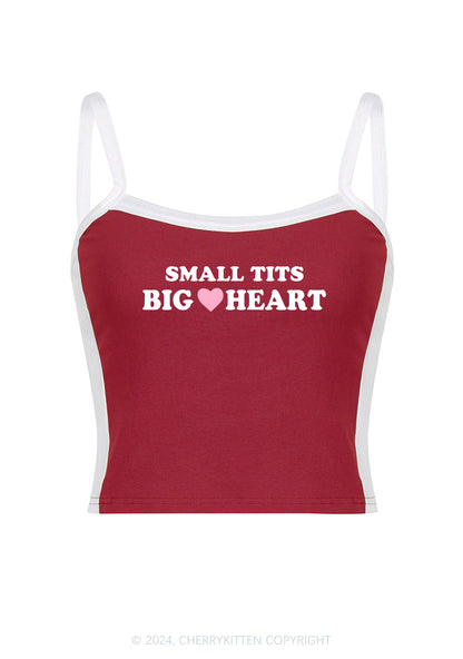 Small But Big Heart Y2K Color Block Crop Cami Top Cherrykitten