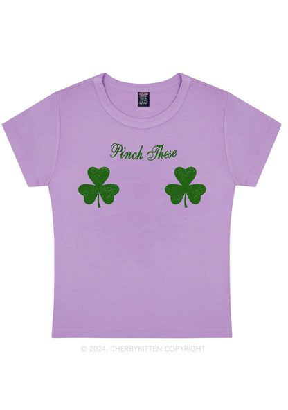 Pinch These St Patricks Y2K Baby Tee Cherrykitten