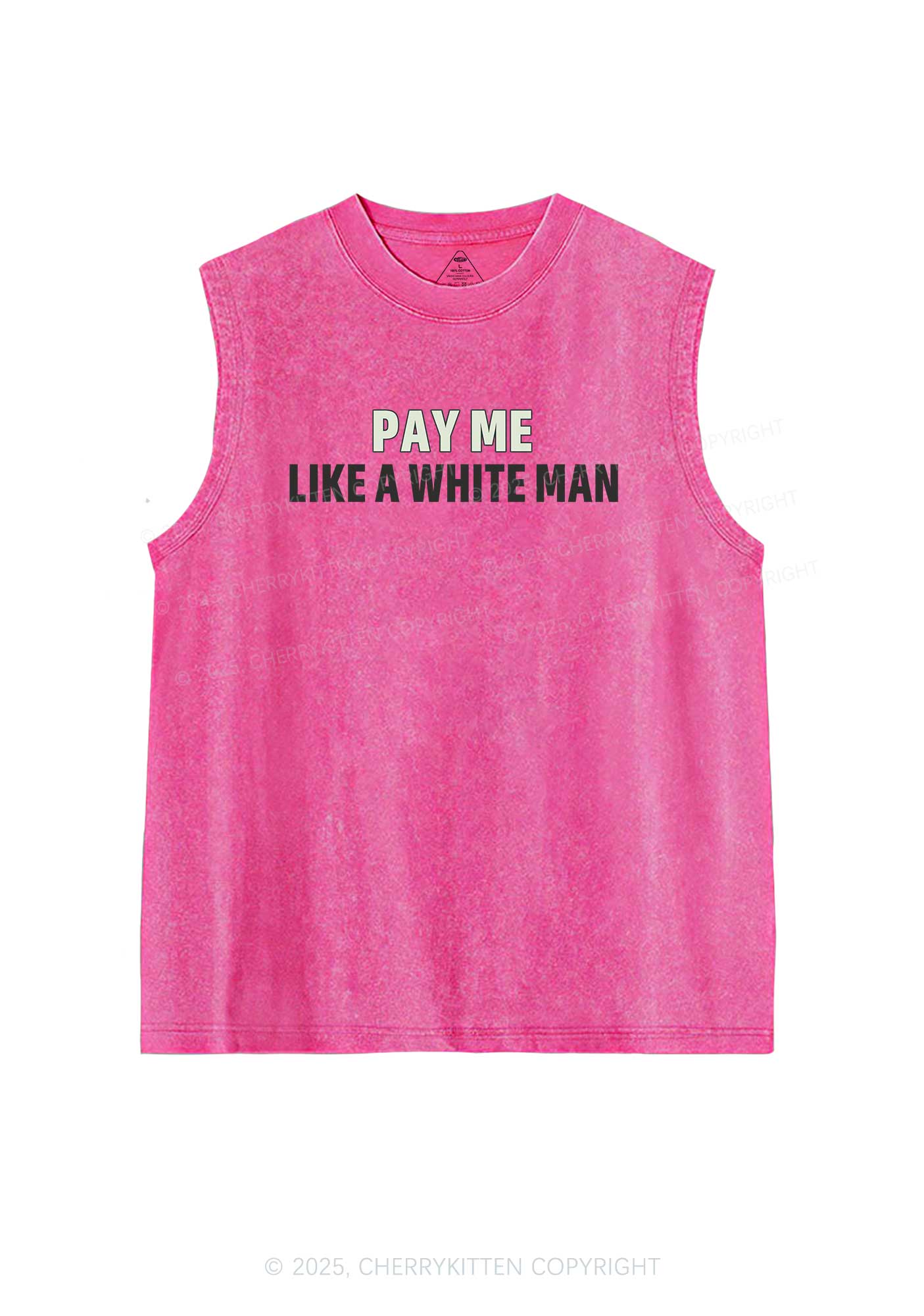 Pay Me Like White Man Y2K Washed Tank Cherrykitten