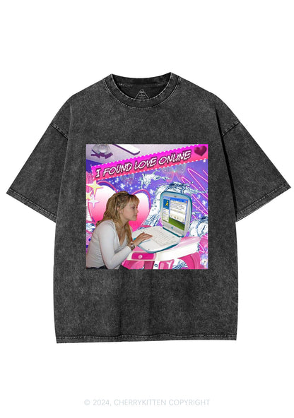 I Found Love Online Y2K Washed Tee Cherrykitten