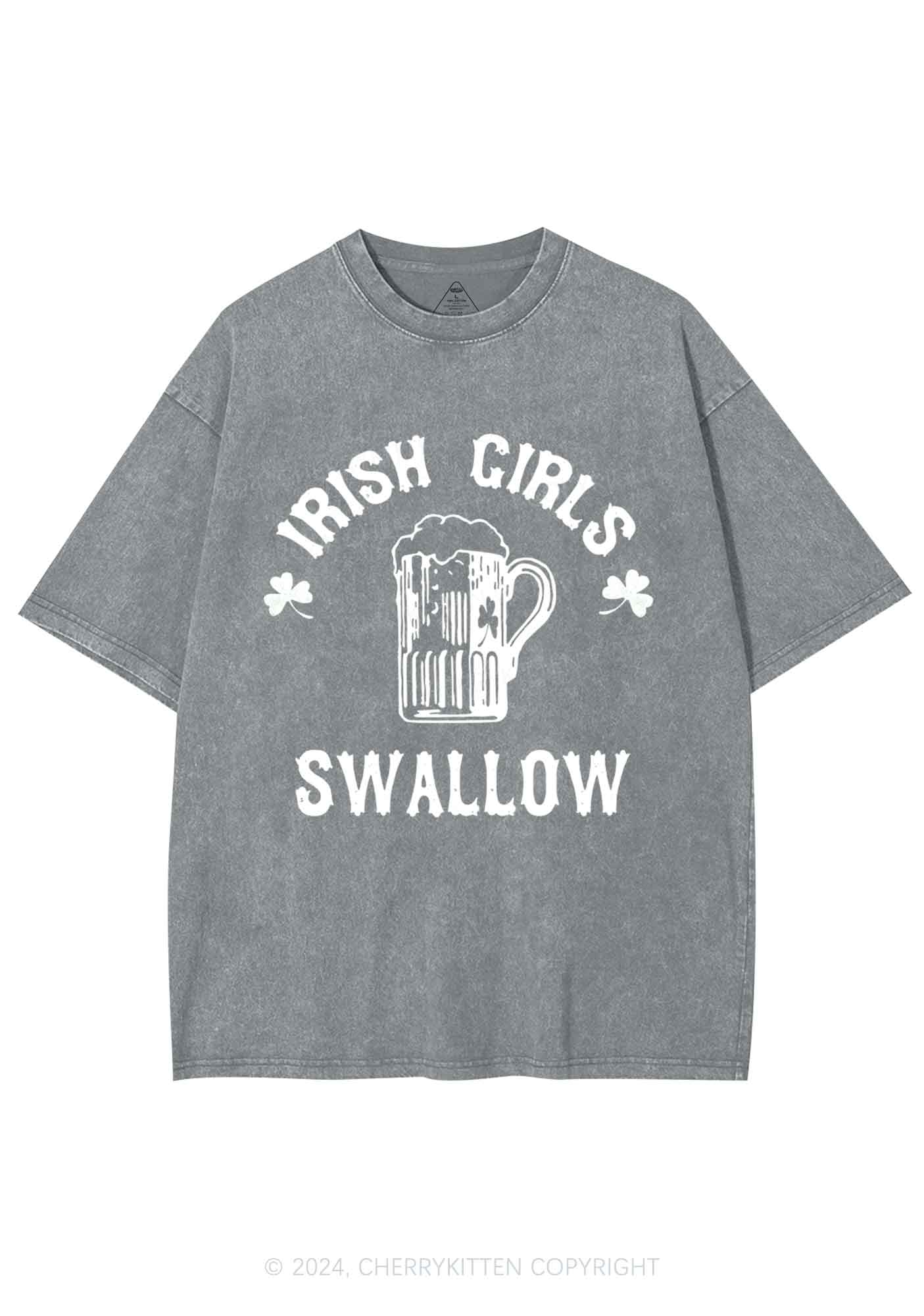 Irish Girls Swallow St Patricks Y2K Washed Tee Cherrykitten