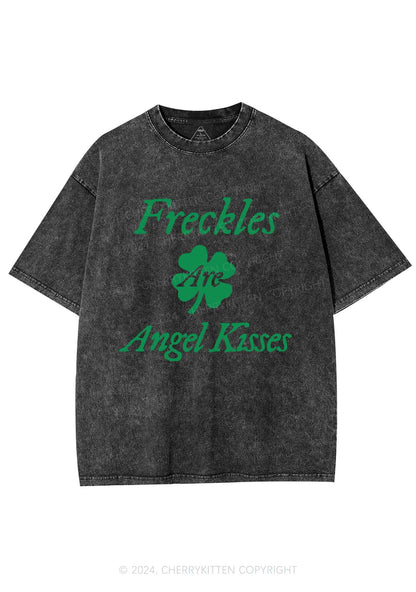 Freckles Are Angel Kisses St Patricks Y2K Washed Tee Cherrykitten