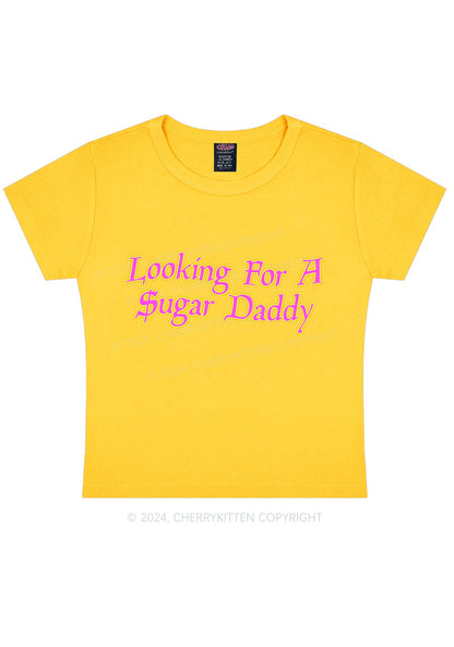 Looking For Sugar Daddy Y2K Baby Tee Cherrykitten