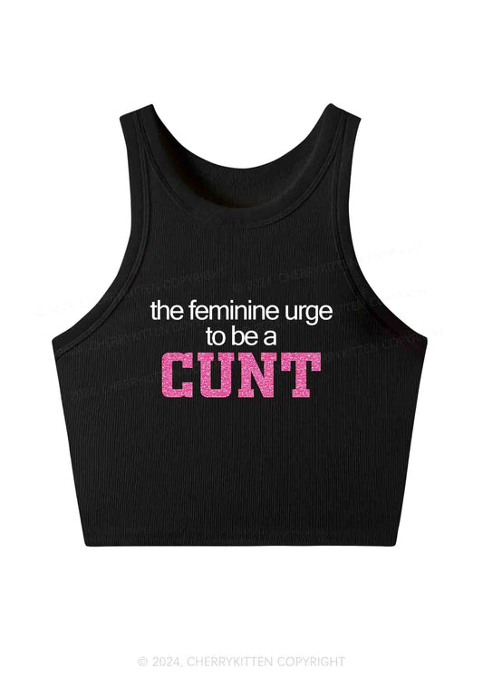 Feminine Urge Be Cxxt Y2K Crop Tank Top Cherrykitten