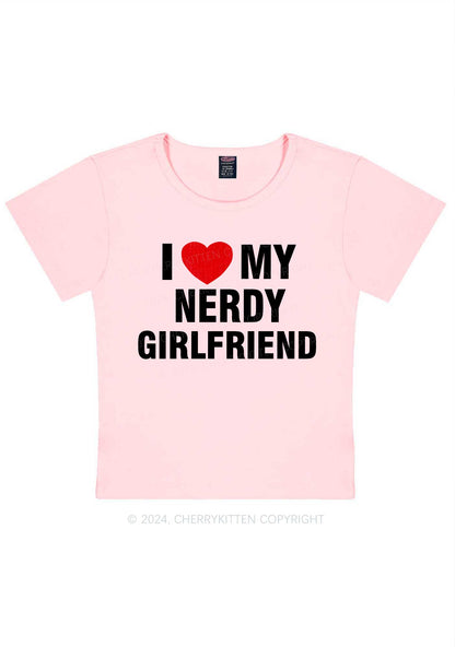 Love My Nerdy Girlfriend Y2K Valentine's Day Baby Tee Cherrykitten