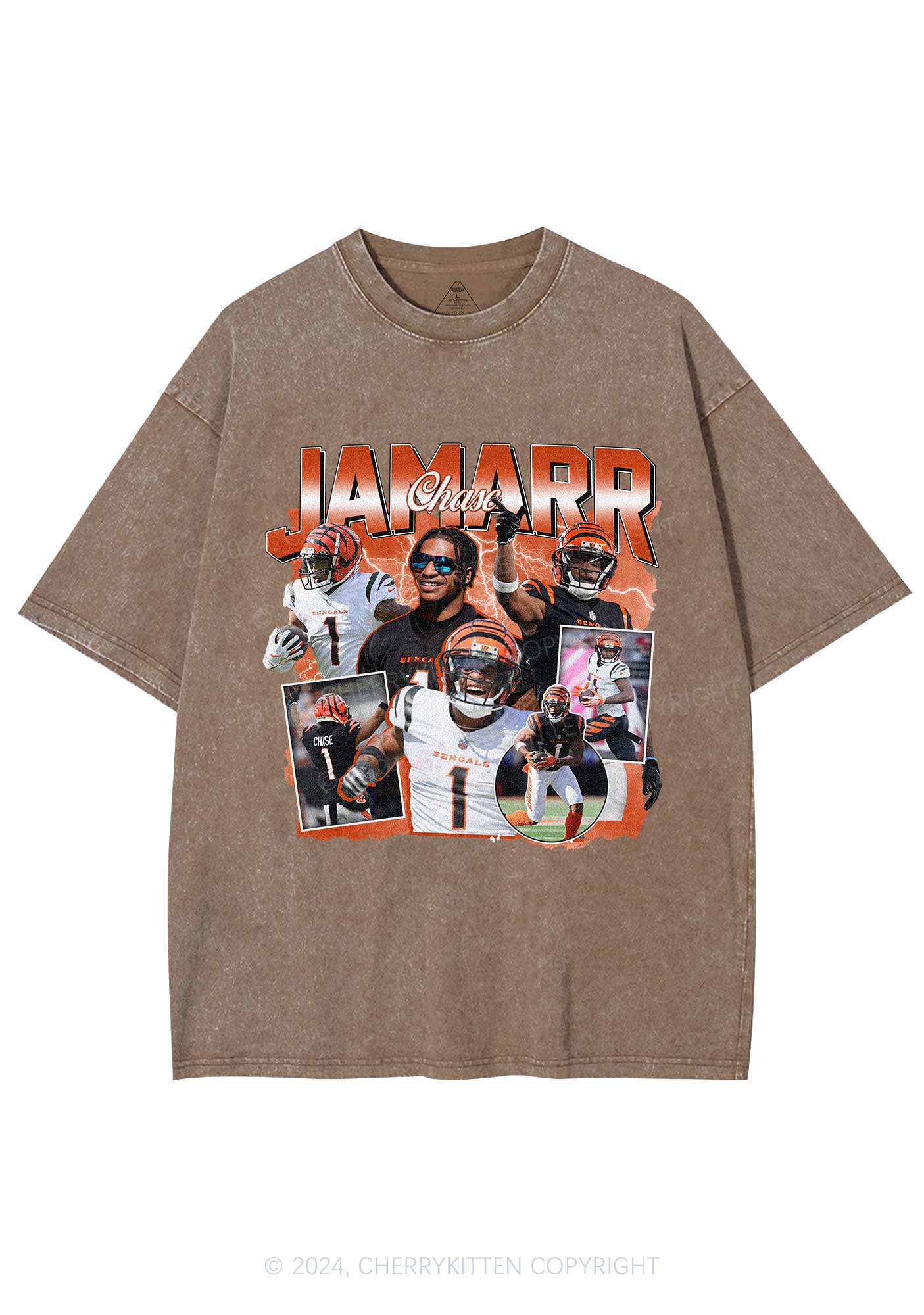 Orange Jamarr Y2K Super Bowl Washed Tee Cherrykitten