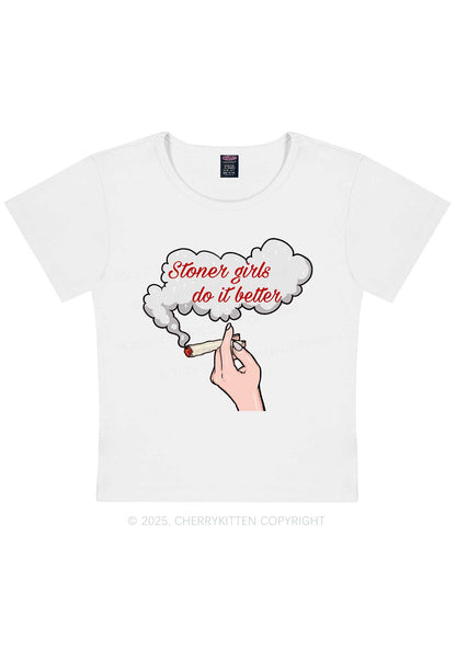 Stoner Girls Do It Better Y2K Baby Tee Cherrykitten