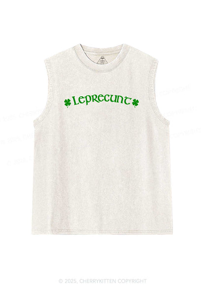 Leprecunt St Patricks Y2K Washed Tank Cherrykitten