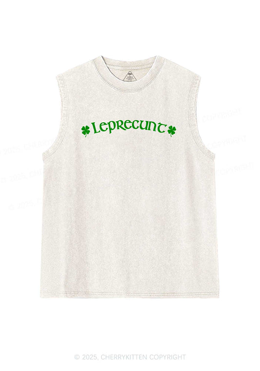 Leprecunt St Patricks Y2K Washed Tank Cherrykitten