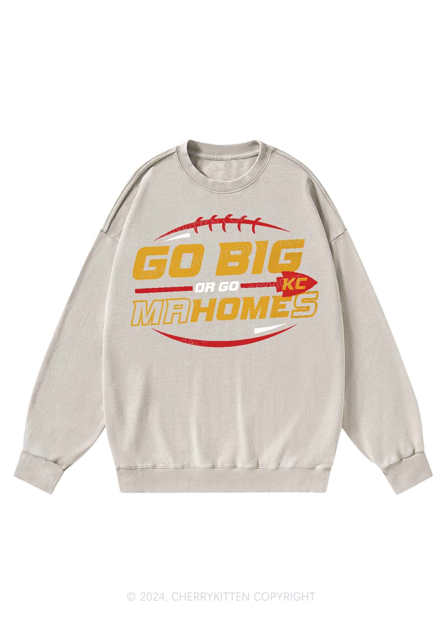 Go Big Y2K Super Bowl Washed Sweatshirts Cherrykitten