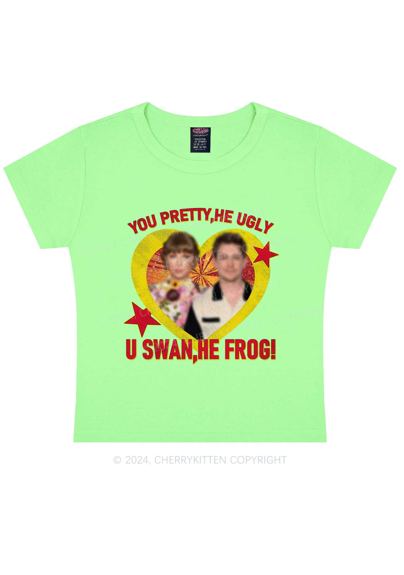 Custom Photo U Swan He Frog Y2K Baby Tee Cherrykitten