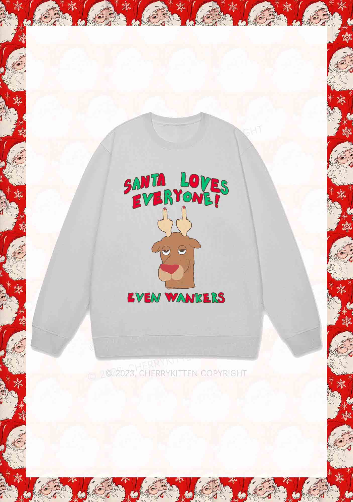 Santa Loves Everyone Christmas Y2K Sweatshirt Cherrykitten